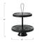 Hello Honey® 14" Black Elegant Modern 2-Tiered Tray